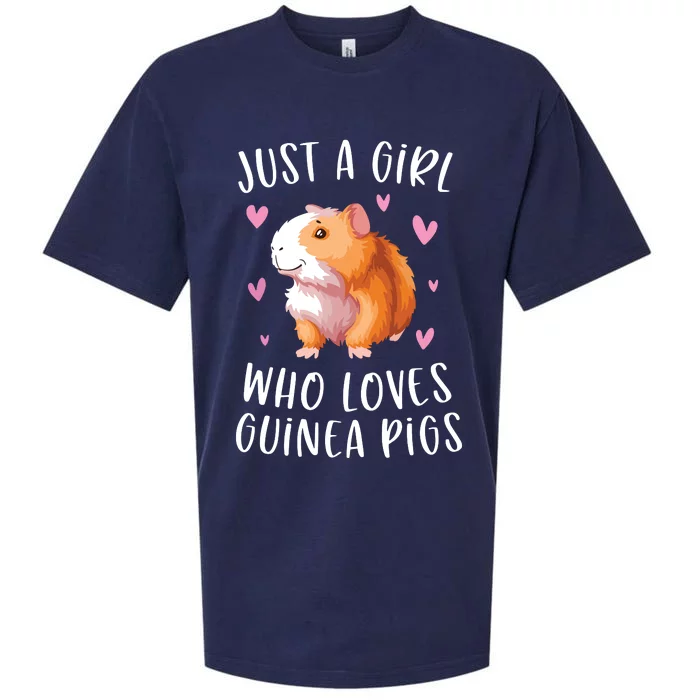 Just A Girl Who Loves Guinea Pigs Funny Cavy Gifts For Girl Sueded Cloud Jersey T-Shirt