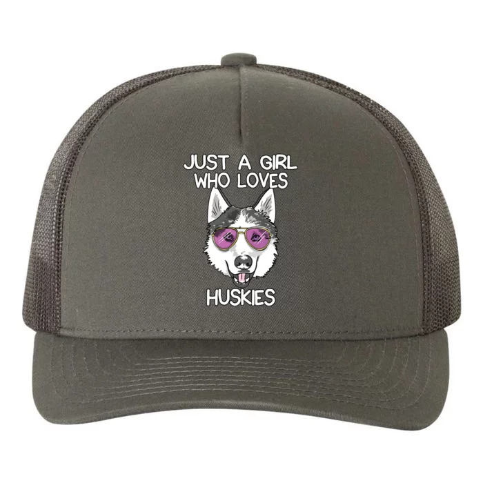 Just A Girl Who Loves Huskies Dog Lover Gifts Husky Owner Yupoong Adult 5-Panel Trucker Hat