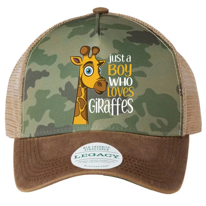 Just A Human Who Loves Giraffes Funny Giraffe Gift Legacy Tie Dye Trucker Hat