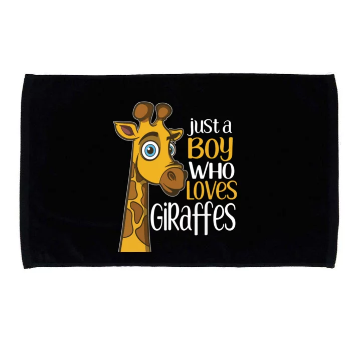 Just A Human Who Loves Giraffes Funny Giraffe Gift Microfiber Hand Towel