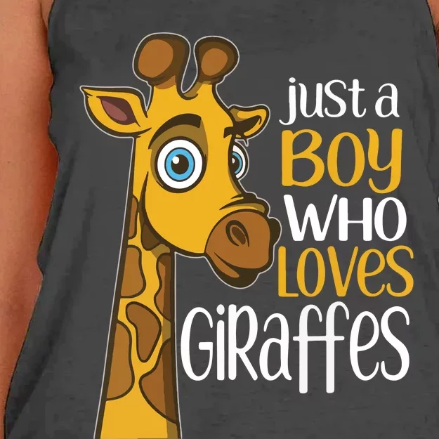 Just A Human Who Loves Giraffes Funny Giraffe Gift Women's Knotted Racerback Tank