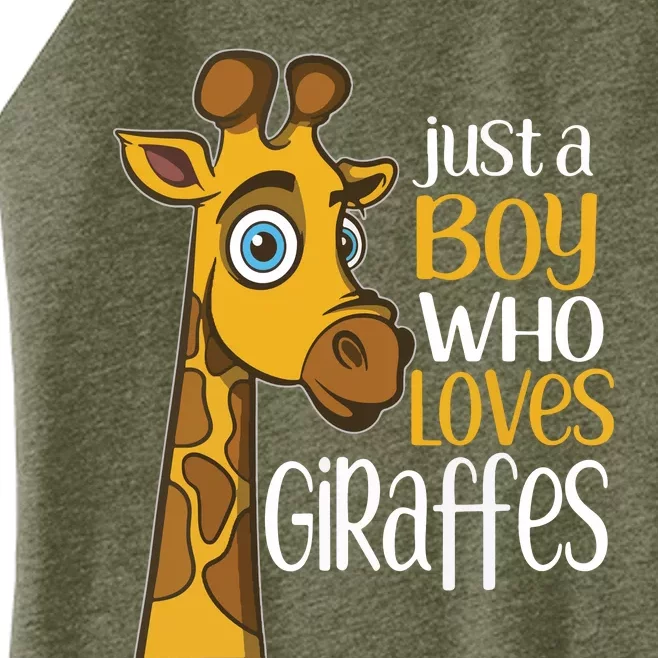 Just A Human Who Loves Giraffes Funny Giraffe Gift Women’s Perfect Tri Rocker Tank