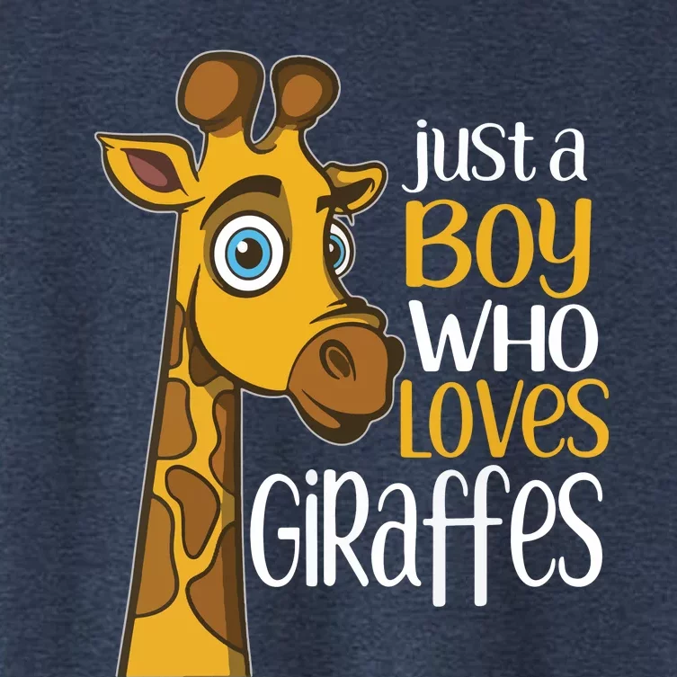 Just A Human Who Loves Giraffes Funny Giraffe Gift Women's Crop Top Tee