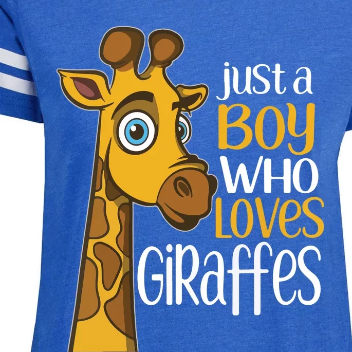 Just A Human Who Loves Giraffes Funny Giraffe Gift Enza Ladies Jersey Football T-Shirt