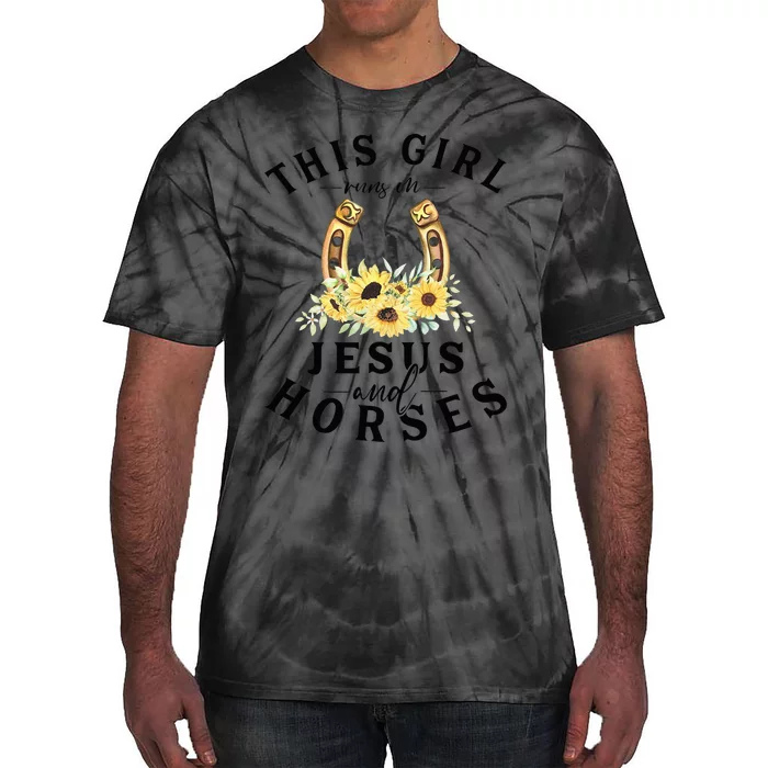 Jesus And Horses Horse Gifts For Christian Gifts Tie-Dye T-Shirt