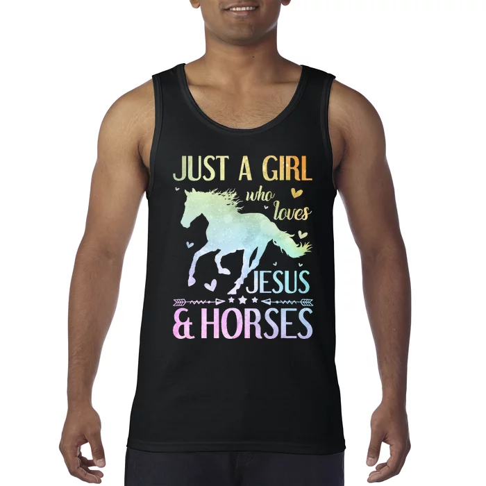 Jesus And Horses Horse Gifts Tank Top