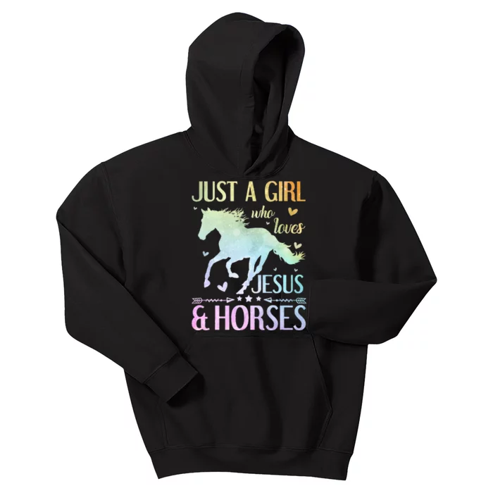 Jesus And Horses Horse Gifts Kids Hoodie