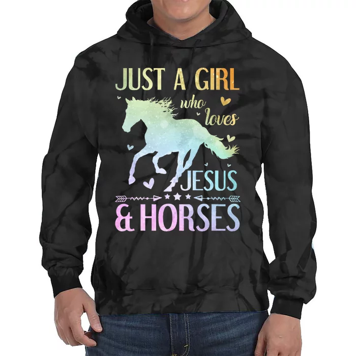 Jesus And Horses Horse Gifts Tie Dye Hoodie