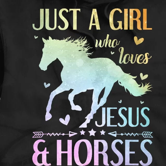 Jesus And Horses Horse Gifts Tie Dye Hoodie