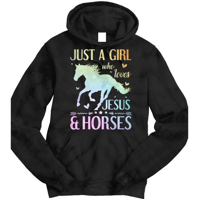 Jesus And Horses Horse Gifts Tie Dye Hoodie