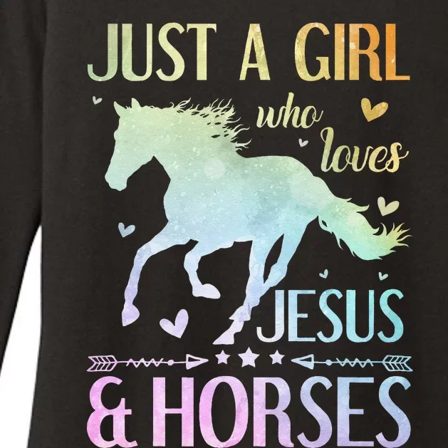 Jesus And Horses Horse Gifts Womens CVC Long Sleeve Shirt