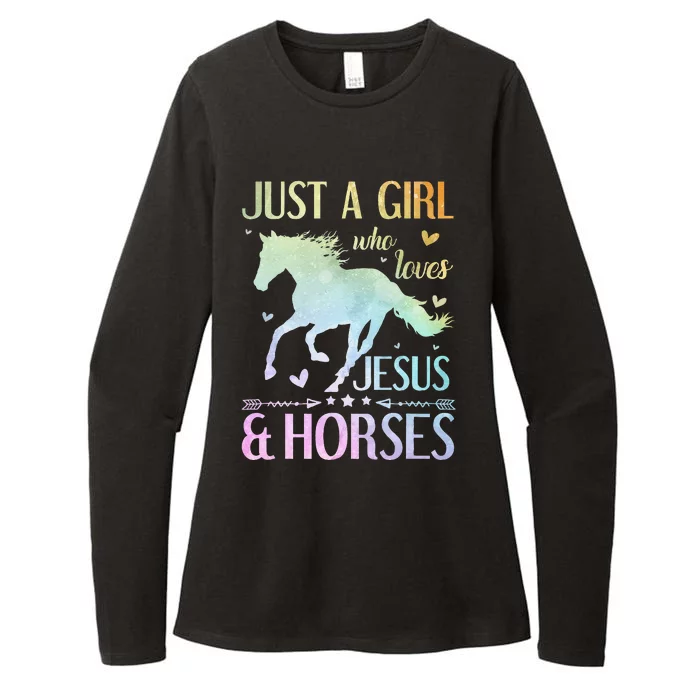 Jesus And Horses Horse Gifts Womens CVC Long Sleeve Shirt