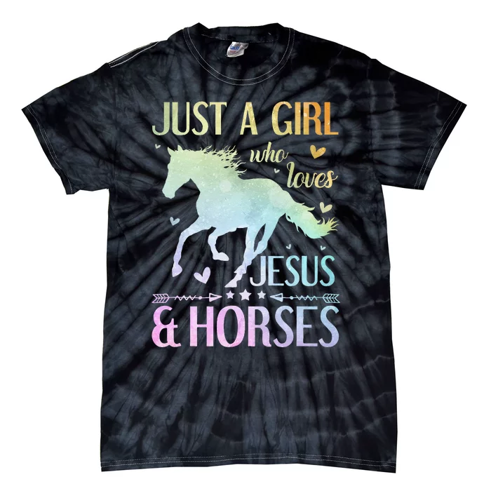 Jesus And Horses Horse Gifts Tie-Dye T-Shirt