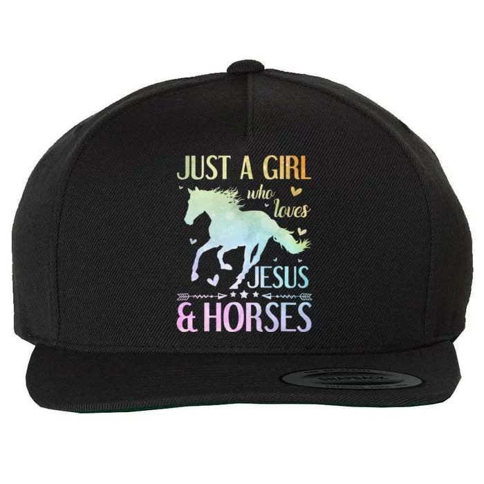 Jesus And Horses Horse Gifts Wool Snapback Cap