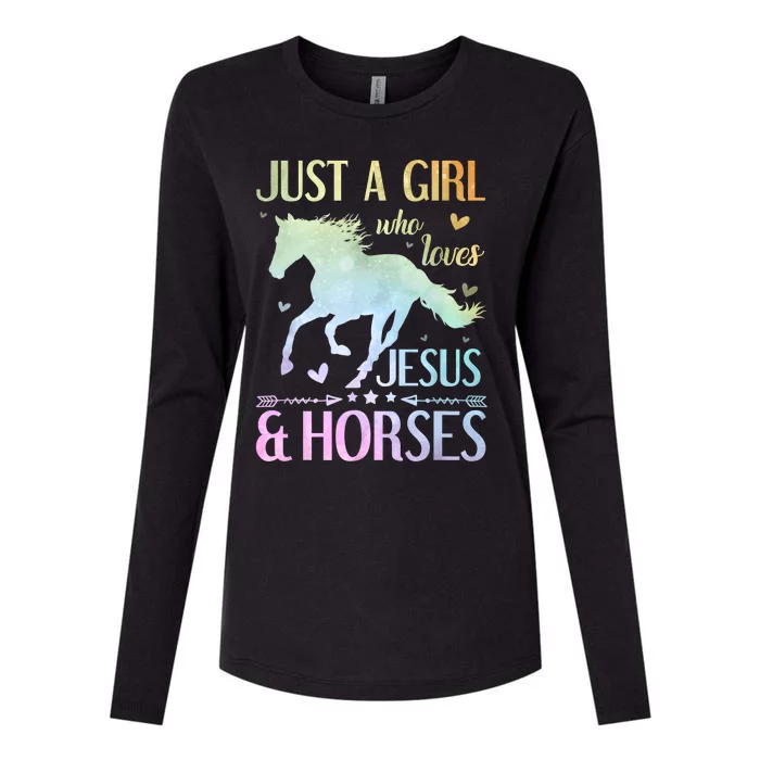 Jesus And Horses Horse Gifts For Women Tie Dye Womens Cotton Relaxed Long Sleeve T-Shirt