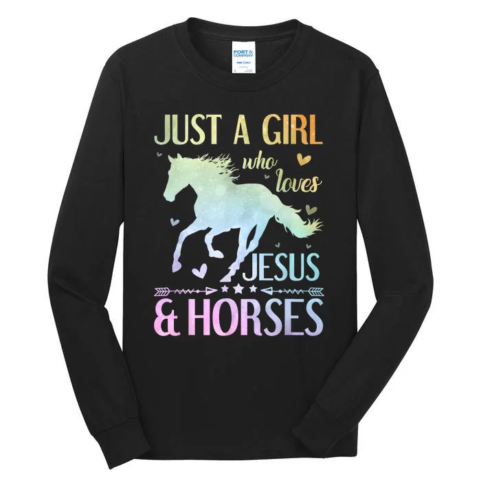 Jesus And Horses Horse Gifts For Women Tie Dye Tall Long Sleeve T-Shirt