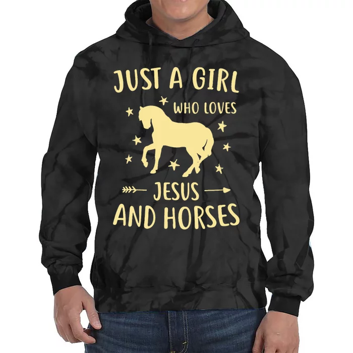 Jesus And Horses Horse Gifts Tie Dye Hoodie