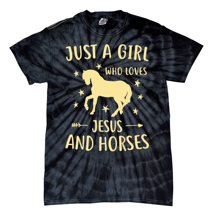 Jesus And Horses Horse Gifts Tie-Dye T-Shirt