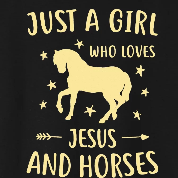 Jesus And Horses Horse Gifts Women's Crop Top Tee