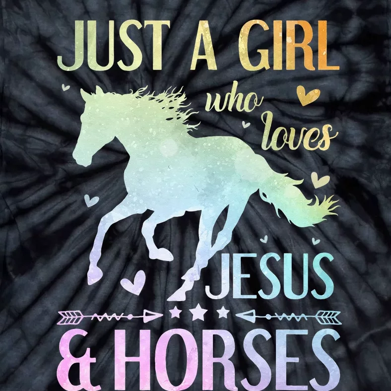 Jesus And Horses Horse Gifts Tie-Dye T-Shirt