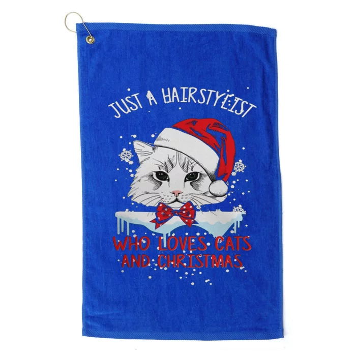 Just A Hairstylist Who Loves Cats And Christmas Platinum Collection Golf Towel