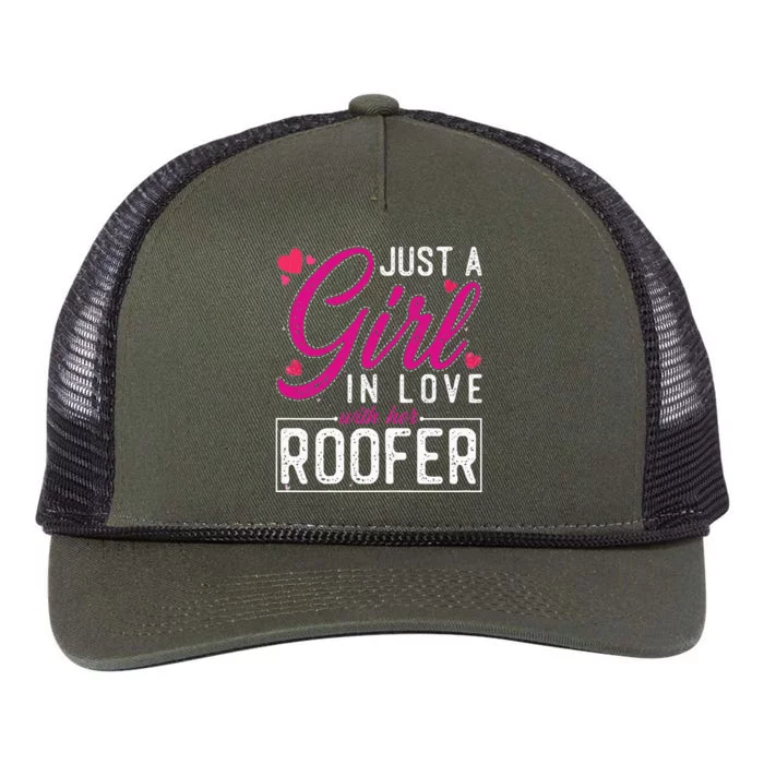 Just a in Love with Her Roofer Funny Roofer's Wife Retro Rope Trucker Hat Cap