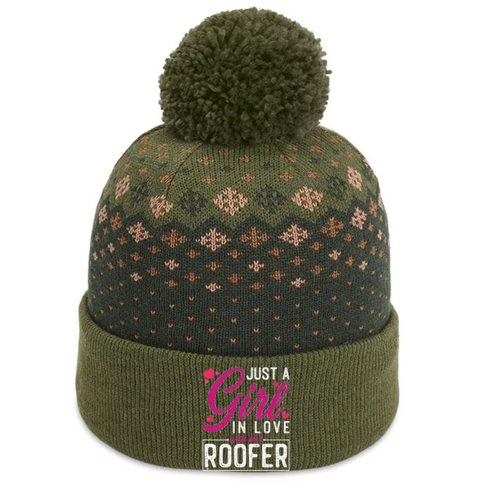 Just a in Love with Her Roofer Funny Roofer's Wife The Baniff Cuffed Pom Beanie