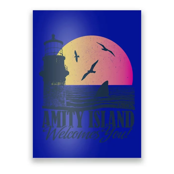 Jaws Amity Island Welcomes You Sunset Great Gift Poster