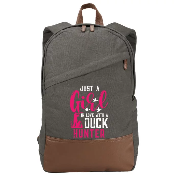 Just A In Love With A Duck Hunter Gift Cotton Canvas Backpack