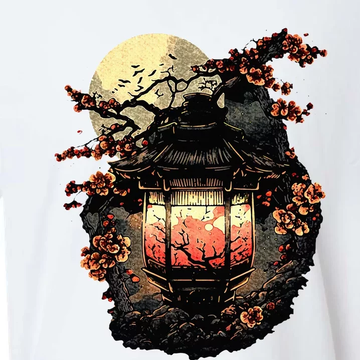 Japan Art Japanese Pagoda Lantern Sakura Blossom Aesthetic Sueded Cloud Jersey T-Shirt