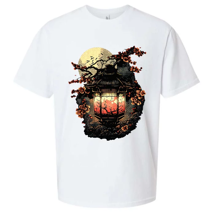 Japan Art Japanese Pagoda Lantern Sakura Blossom Aesthetic Sueded Cloud Jersey T-Shirt