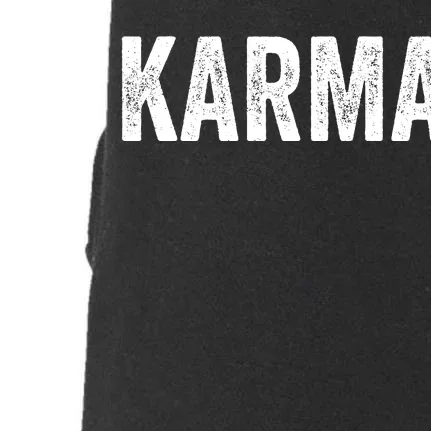 Just A KARMA In Distressed Text Effect Doggie 3-End Fleece Hoodie