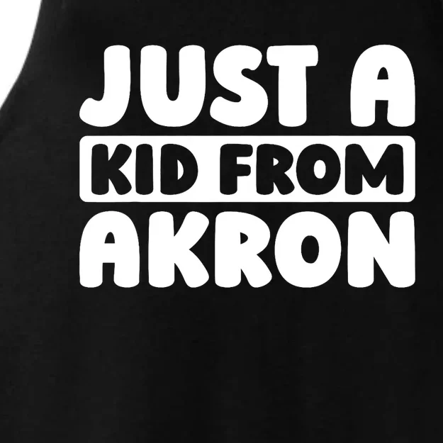 Just A K.I.D From Akron American Resident Usa Us City Ladies Tri-Blend Wicking Tank