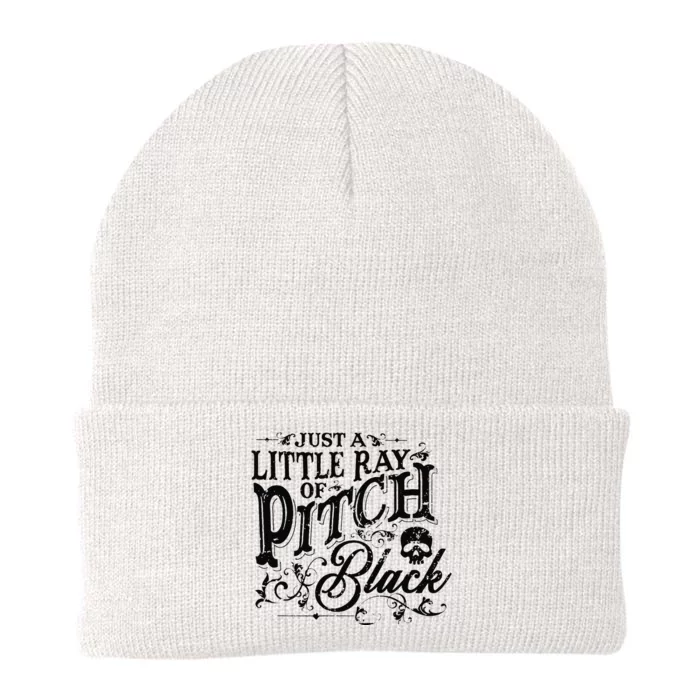 Just A Little Ray Of Pitch Black Knit Cap Winter Beanie