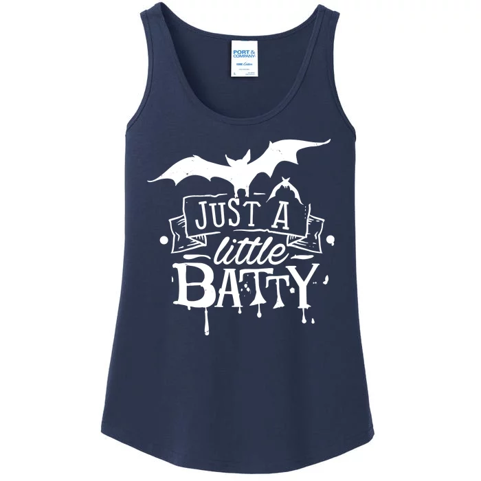 Just A Little Batty Funny Halloween Ladies Essential Tank