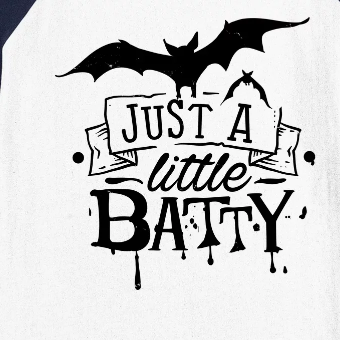 Just A Little Batty Funny Halloween Baseball Sleeve Shirt