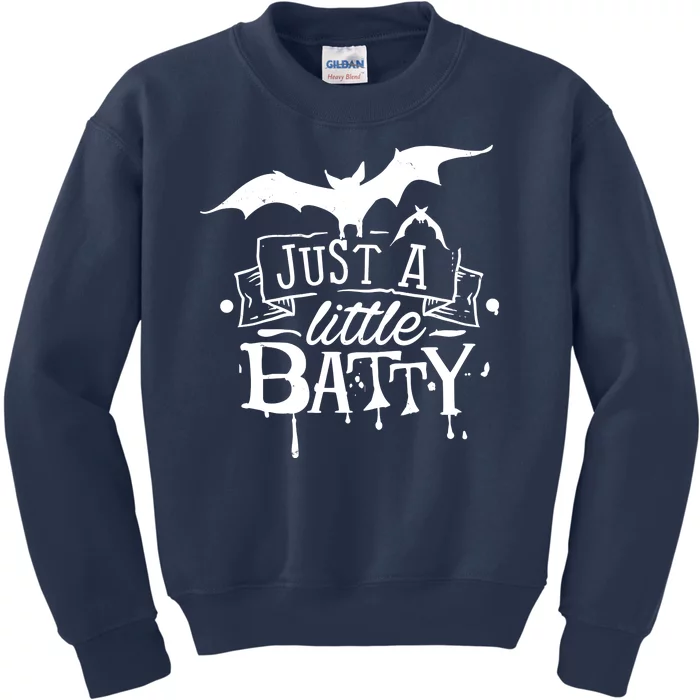 Just A Little Batty Funny Halloween Kids Sweatshirt