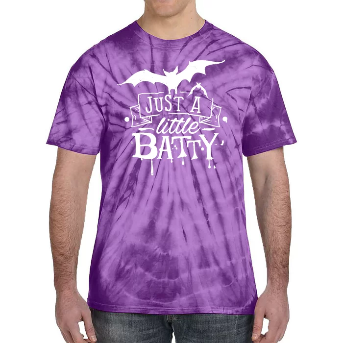 Just A Little Batty Funny Halloween Tie-Dye T-Shirt