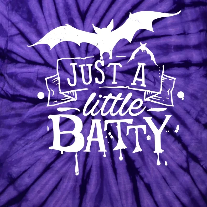 Just A Little Batty Funny Halloween Tie-Dye T-Shirt