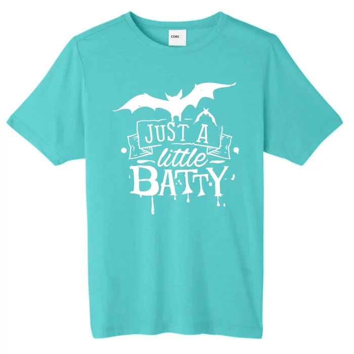 Just A Little Batty Funny Halloween ChromaSoft Performance T-Shirt