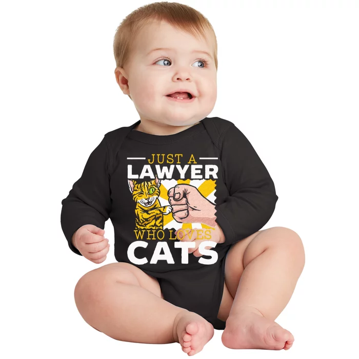 Just A Lawyer Who Loves Cats Attorney Lawyer Baby Long Sleeve Bodysuit