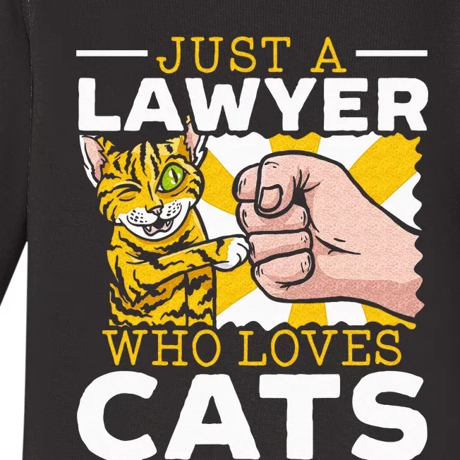 Just A Lawyer Who Loves Cats Attorney Lawyer Baby Long Sleeve Bodysuit