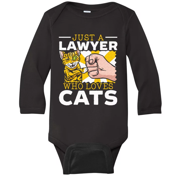 Just A Lawyer Who Loves Cats Attorney Lawyer Baby Long Sleeve Bodysuit