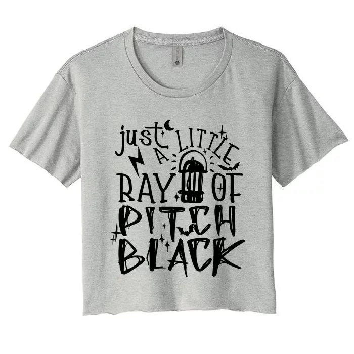 Just A Little Ray Of Pitch Black Women's Crop Top Tee