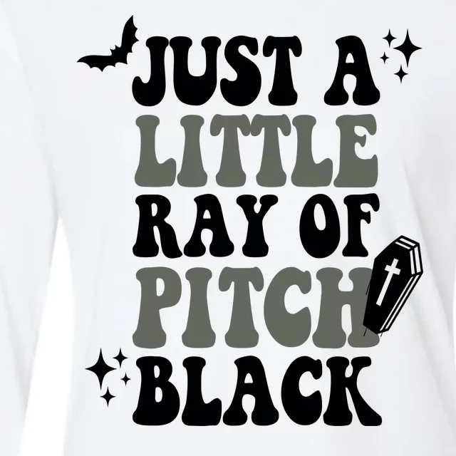 Just A Little Ray Of Pitch Black Halloween Womens Cotton Relaxed Long Sleeve T-Shirt