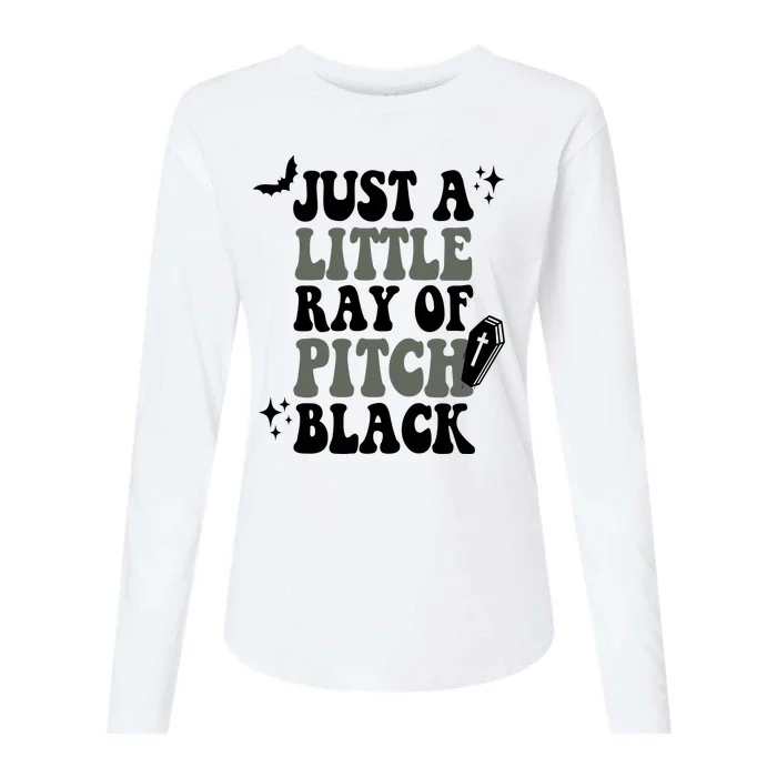 Just A Little Ray Of Pitch Black Halloween Womens Cotton Relaxed Long Sleeve T-Shirt