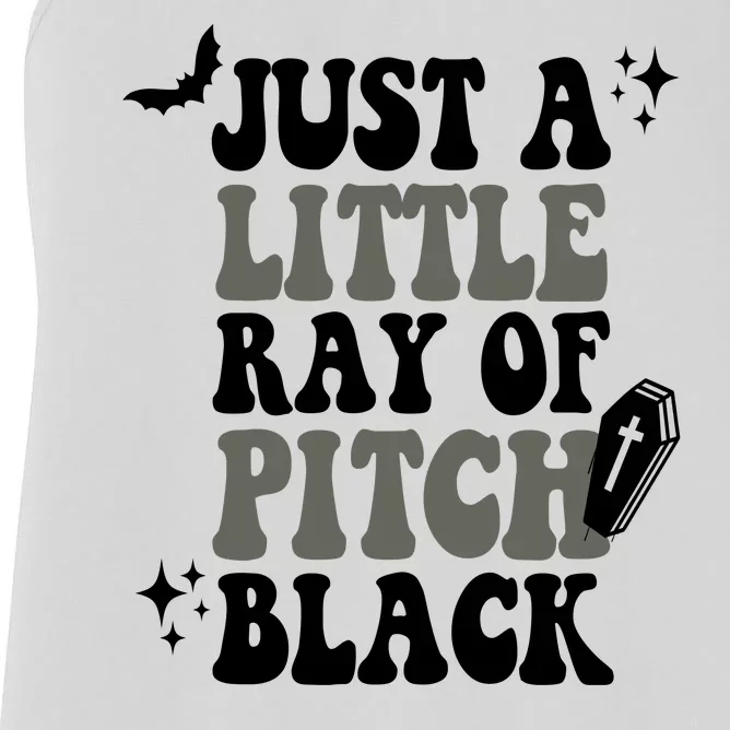 Just A Little Ray Of Pitch Black Halloween Women's Racerback Tank