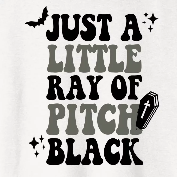 Just A Little Ray Of Pitch Black Halloween Women's Crop Top Tee