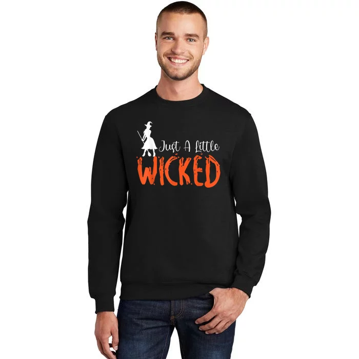 Just A Little Wicked Halloween Witch Trick Or Treat Sweatshirt