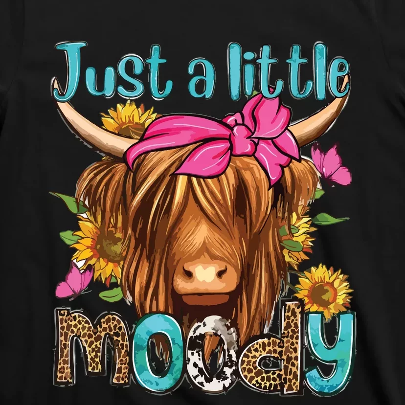 Just A Little Moody Cute Highland Cows Lover Easter Day T-Shirt